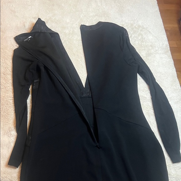Elegant and Sexy Black Long Sleeve Dress Mesh and Glitter with Stretch sz 1X - Picture 10 of 11
